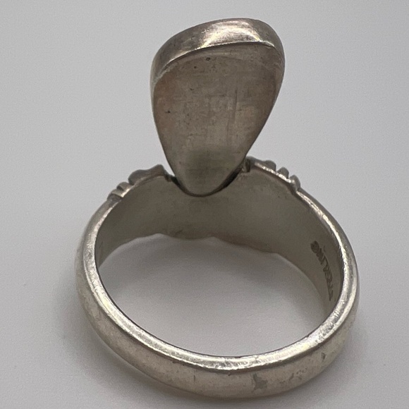 Vintage Turquoise & Lapis Lazuli Sterling Silver 925 Ring, Size 6.5 - Picture 4 of 5